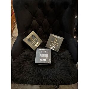 3x nwt novelty fashion tube/crew socks rock & roll  ozzy & Motley Crue